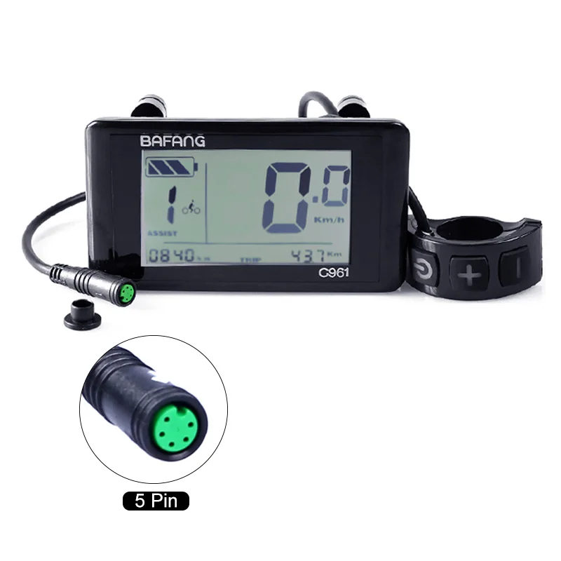 Clearance E-bike Bafang LCD C961 Display Computer Ebike Conversion Kits For 24V 36V 48V 250W 350W 500W 750W Mid Hub Motor Accessories 2