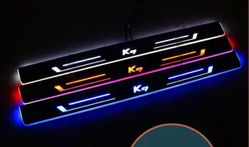Eosuns led移動ドアシルプレートスカッフシボレークルーズポイントでnerfバー & ランニングボードドア敷居プレートオーバーレイライニングライト、 4 個