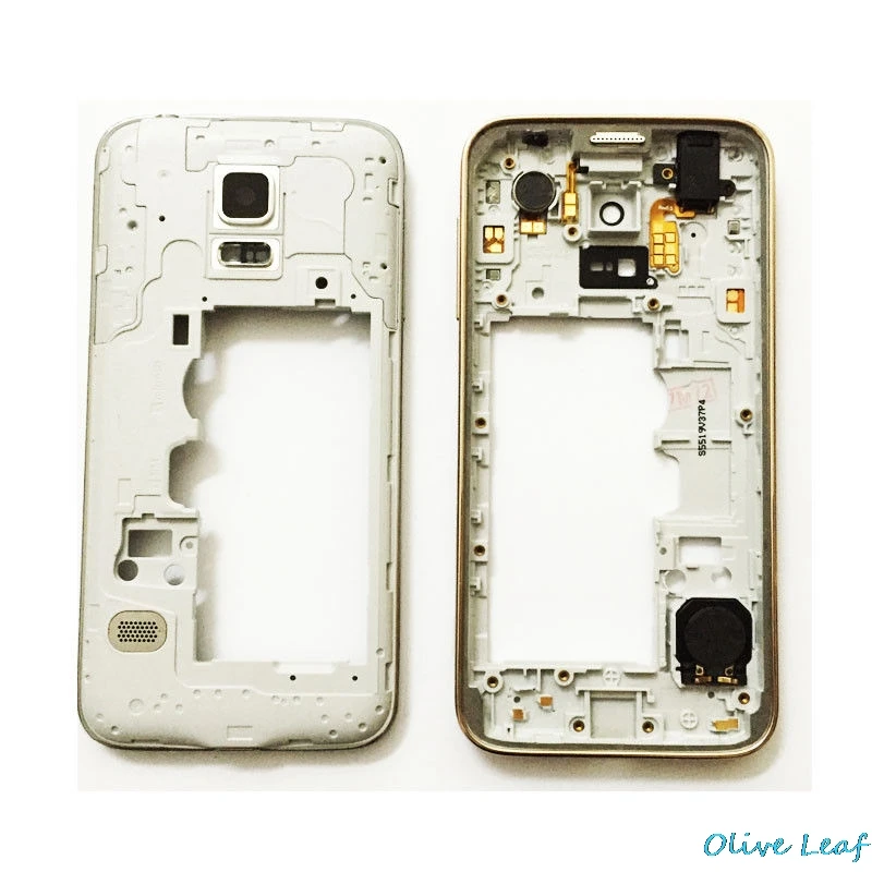 

Original Mid Middle Frame Plate Bezel Housing with Camera Cover For Samsung Galaxy S5 mini g800f g800h dual sim silver color