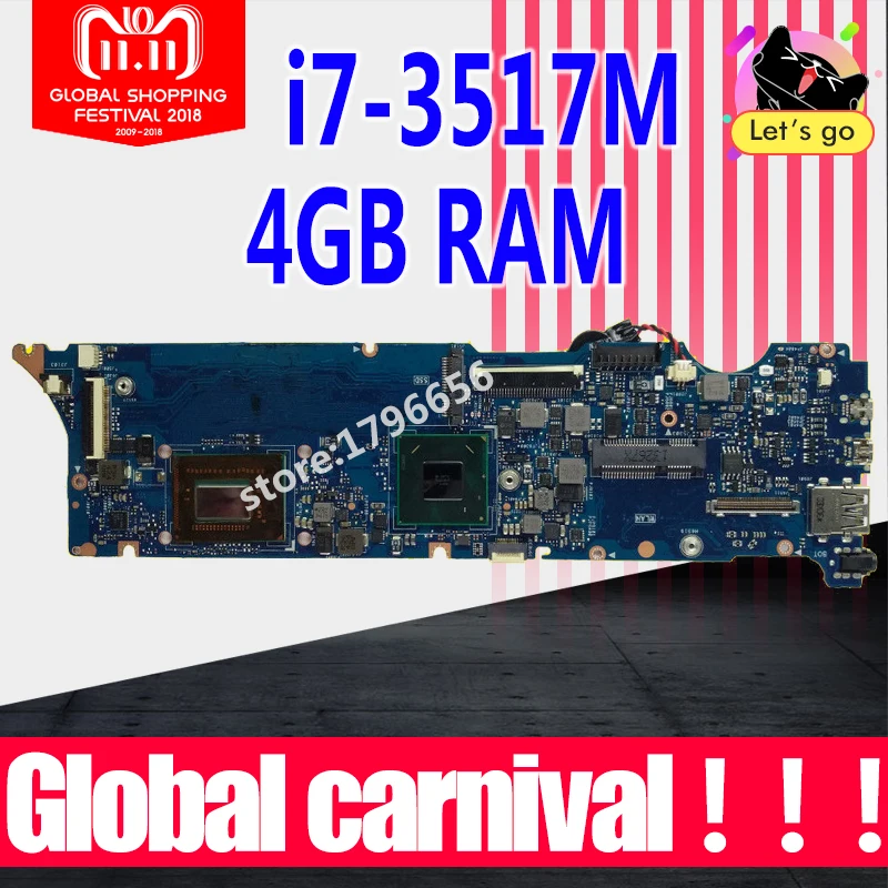 UX31A Motherboard I7-3517U CPU 4GB RAm For ASUS UX31A UX31A2 laptop Motherboard UX31A Mainboard UX31A Motherboard test 100% ok UX31A Motherboard I7-3517U CPU 4GB RAm For ASUS UX31A UX31A2 laptop Motherboard UX31A Mainboard UX31A Motherboard test 100% ok