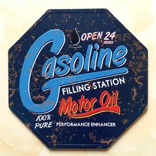 Бензиновый винтажный металлический неправильный знак АЗС гаражные дорожные вывески для мотоцикла Автомобильный знак настенные декоративные тарелки 30*30 см E003