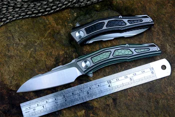 

Jenova A02 STEDEMON knife CTS-204P satin folding blade knives Titanium handle with pocket clip EDC Tactical Survial Knife tool