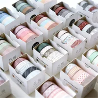 5X DIY decorative scrapbook masking tape Solid color paper tape washi tape stationery Sticker Label office adhesive tape 1