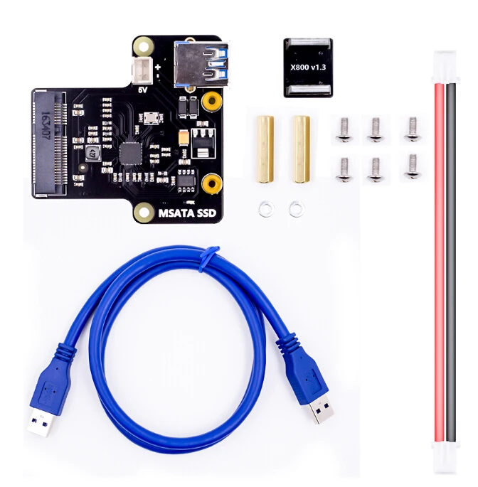 

Raspberry pi X850 mSATA SSD disk expansion board supports 1TB USB 3.0