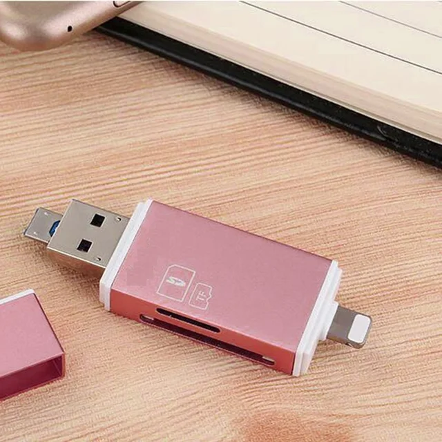 Cheap Rose gold Portable Mini 3 In 1 TF Secure Digital Memory Card OTG Card Reader Expansion Card For IOS For Android Computer Cheap Rose gold Portable Mini 3 In 1 TF Secure Digital Memory Card OTG Card Reader Expansion Card For IOS For Android Computer