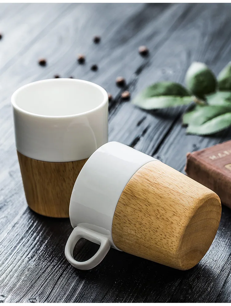 Деревянные нижние керамические кружки домашний офис питьевой кофе молоко чай чашки Новинка подарки