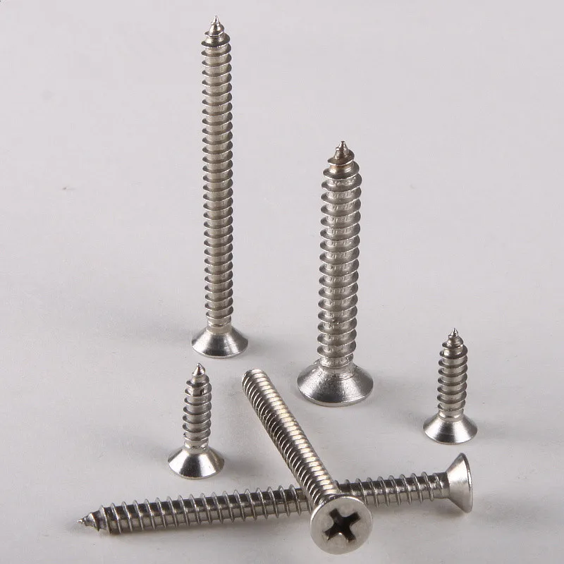 40PCS 304 Stainless Steel Countersunk Head Tapping Screws Countersunk