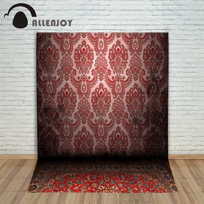 Allenjoy photography backdrops damask Noble royal mystery carpet red pattern Photo background photocall for photo studio