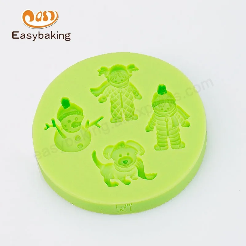 ES-0014_Children's Boy Girl Christmas Snowman Mini Dog Cupcakes Decoration Tools Silicone Fondant Mold Baking Kitchen Accessories_6307