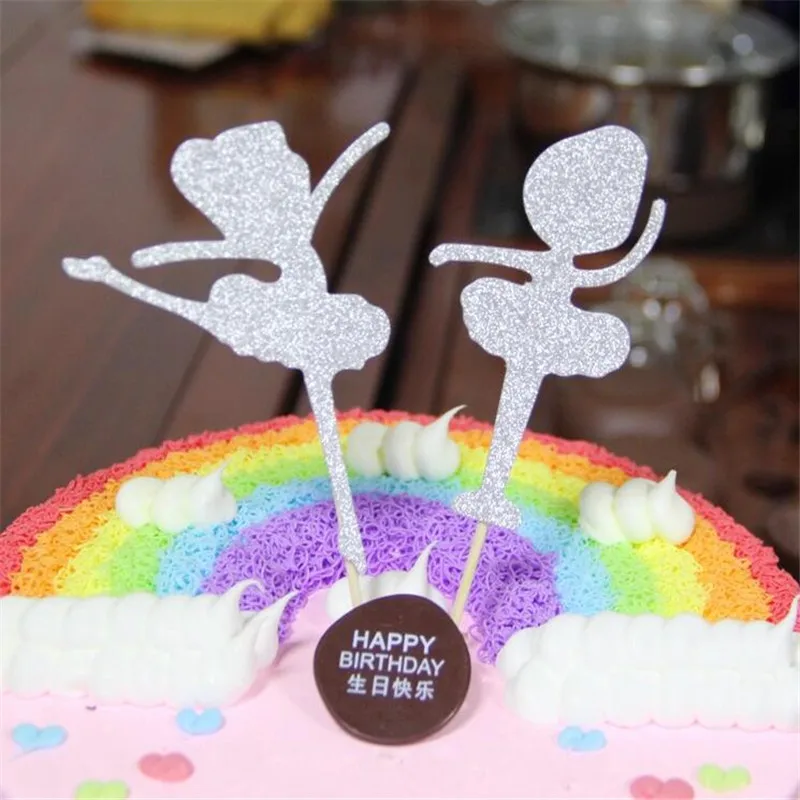 10PCS Princess Happy Birthday Cake Toppers Decoration Kids