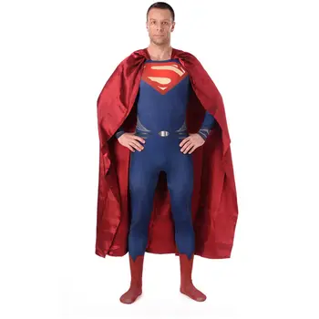 

High Quality Men's Superman Cosplay Costumes Adults Spandex Zentai Male Suits Halloween Men Super Hero Costume Bodysuit D180