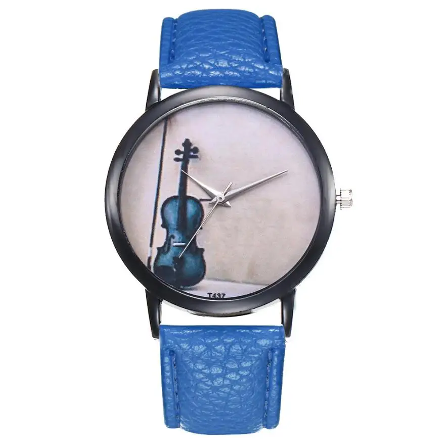 Музыкальные инструменты красочные женские кварцевые часы Необычные темперамент повседневные женские наручные часы простые подарки на день рождения# D - Цвет: Blue