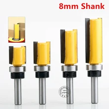 8 мм shank-1PCS, Обрезной нож Фрезерный резак, ЧПУ твердосплавная деревообрабатывающая Концевая фреза, деревообрабатывающий фрезерный станок, МДФ