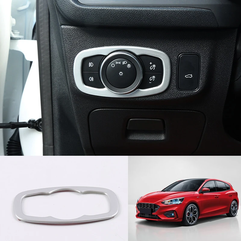 

Headlight lamp switch button cover trim For Ford Focus 2019 Car Interior Accessories car styling