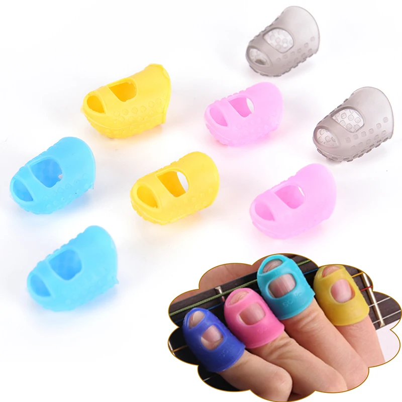 

4pcs Fingertip Protector Fingerstall Silicone Guitar String Finger Guard Against the Press Finger Ballad Guitar Accessories