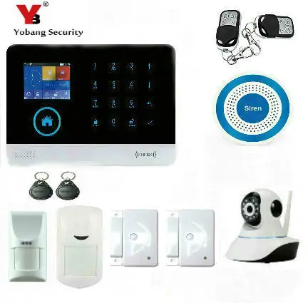 YoBang Security Smart Home Security Android IOS Wireless GPS Alarm And Pet PIR Mobile Detector Wireless Smoke Sensor IP Camera .