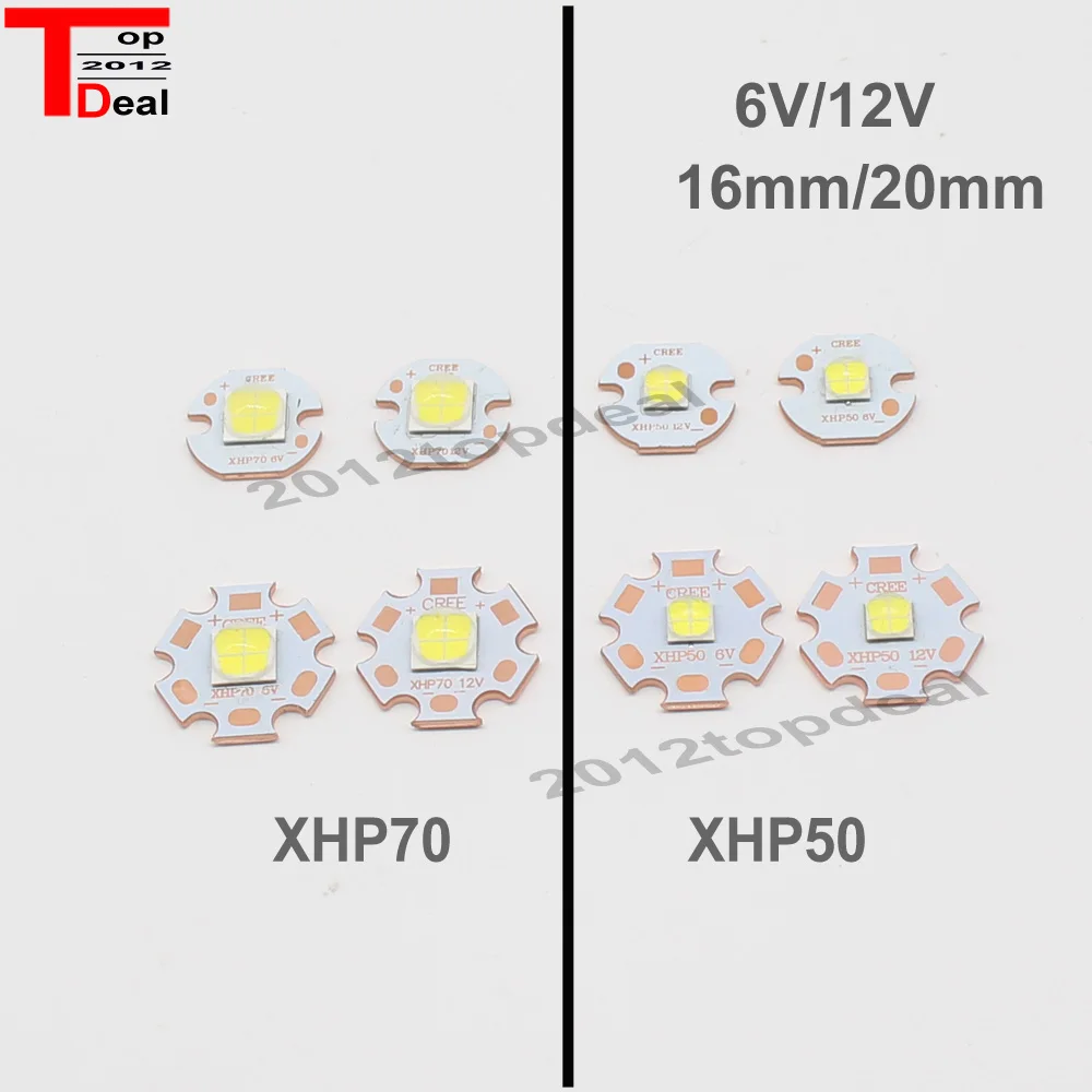 1 шт. Hihg мощность CREE XHP50 XHP70 холодный белый 6500K СВЕТОДИОДНЫЙ Излучатель Чип 6 в 12 В на 16 мм 20 мм Cooper PCB для фонарика DIY