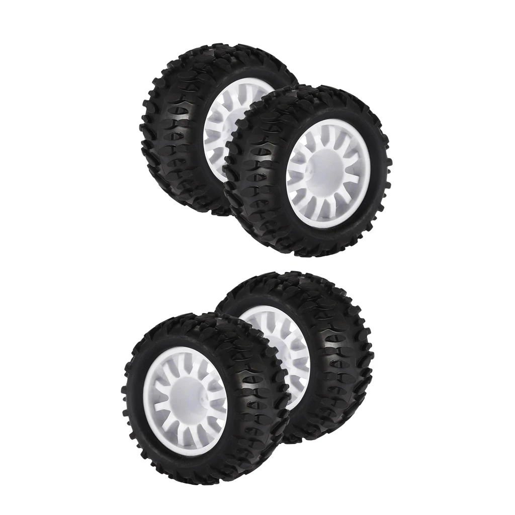 4x Rubber Tires Wheel Rim Tires for 1/16 RC HSP HPI ZD Racing Wltoys Monster Truck
