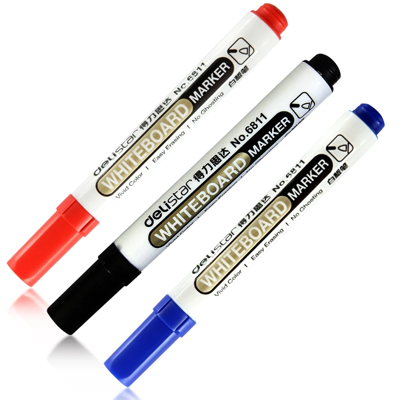 10 Pcs/Box Erasable Dry Erase Marker Whiteboard Marker Pen for School Stationery & Office Supply