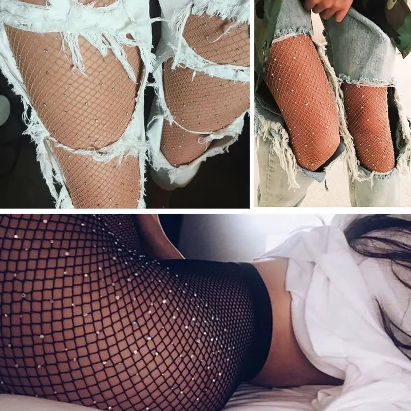 Новинка женские эластичные сетчатые колготки со стразами|tights pantyhose|pantyhose sexyfish net