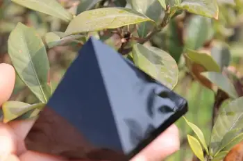 

high quality 100% natural obsidian quartz crystal pyramid healing as gift