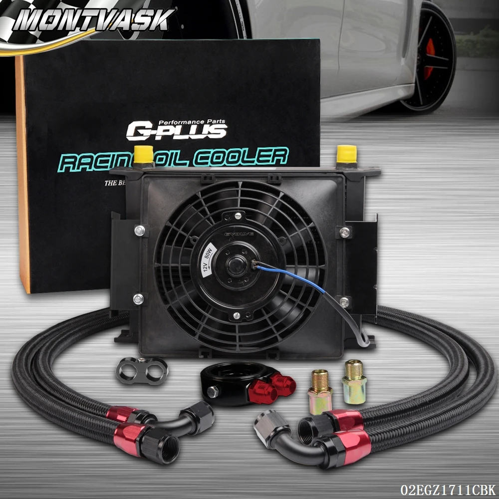 28 Row AN 10AN Universal Engine Oil Cooler Kit +Filter Adapter Kit +7