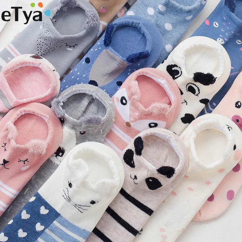 ETya женские носки с низкой лодыжкой милые хлопковые короткие кошачьими и