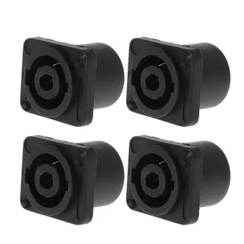 

4PCS Audio Speaker Jack Panel Socket Connector 4 Pole Twist Lock Round Square Mount for Neutrik Speakon NL4MP NL4MPR NL4FC NL4F