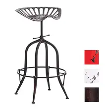 Chair Antique Vintage Industrial Ancient Design Metal Adjustable Height Saddle Tractor Bar Stool
