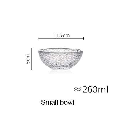 Прозрачная стеклянная чаша Бытовая японская столовая посуда фруктовая чаша креативный салатник AKUHOME - Цвет: small bowl
