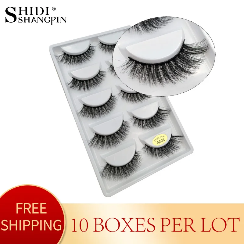 

50 pairs natural long false eyelashes fluffy 3d mink lashes makeups 100% cruelty free fake eyelash lashes for faux cils G806