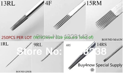 250 шт. высококачественные тату-иглы 13RL 4F 15RM 1RL 9RL 6RS 14RS | Красота и здоровье