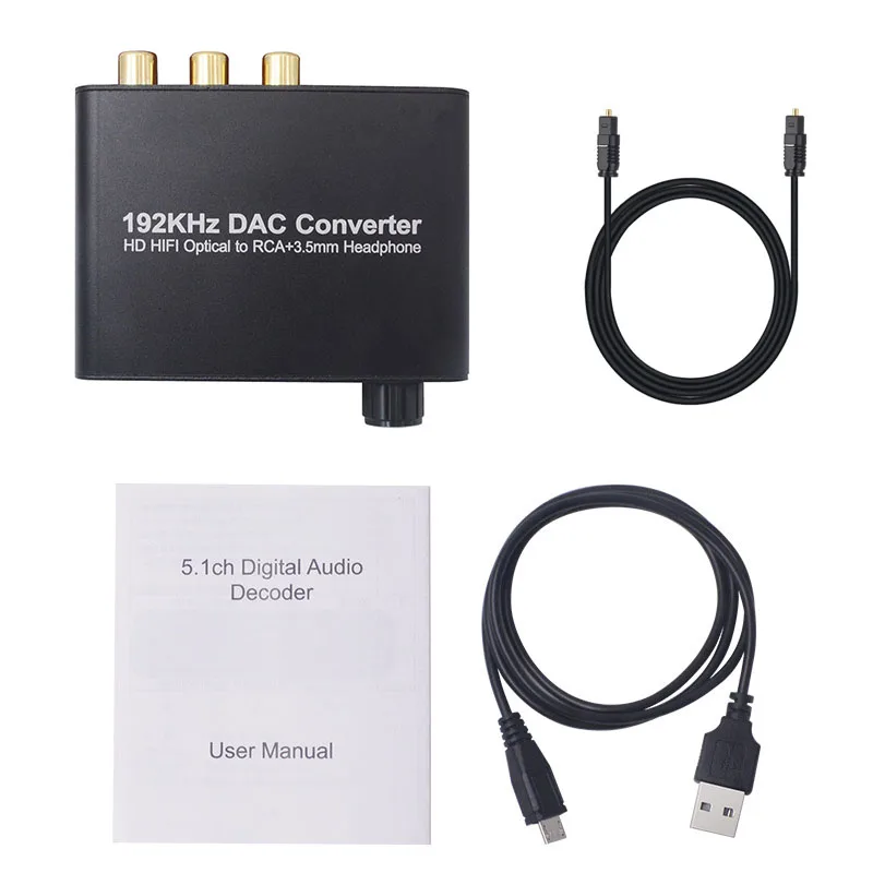 192 кГц DAC 5.1CH Hifi цифро аналоговый преобразователь оптический Toslink коаксиальный к RCA