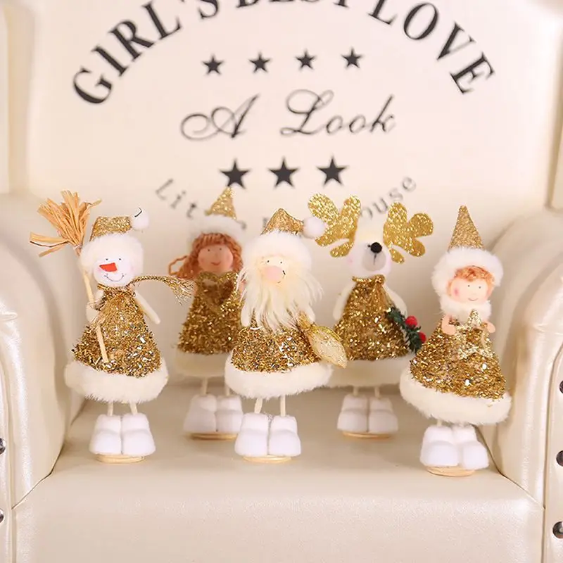 

Christmas Home Decorations Standing Sitting Plush Doll Decorative Figurine Ornaments Holiday Gift Home Decor Accessories
