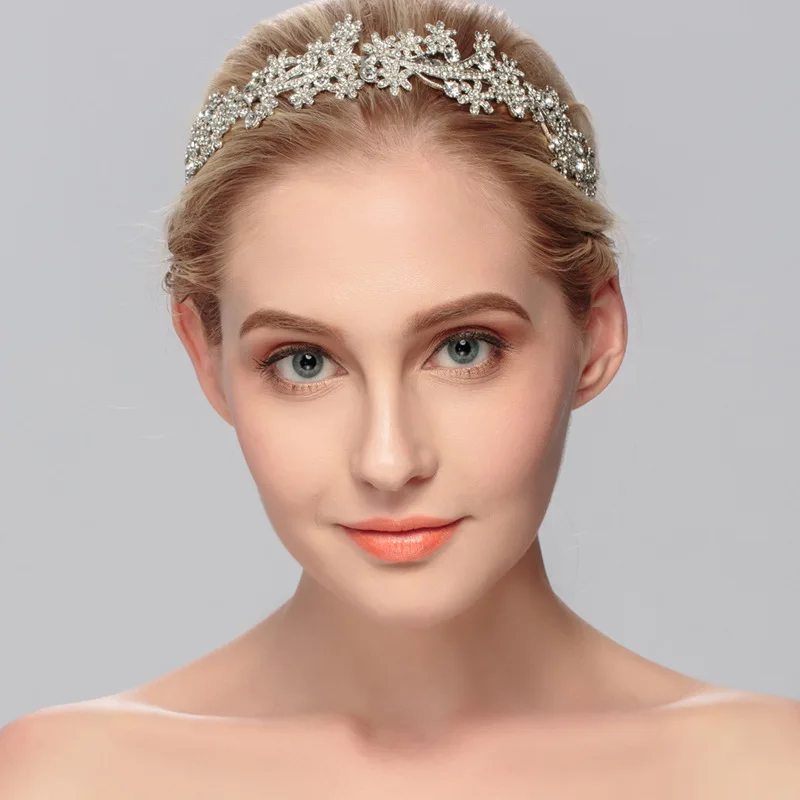 SSYFashion свадебная корона роскошные стразы инкрустация серебряная и розовая