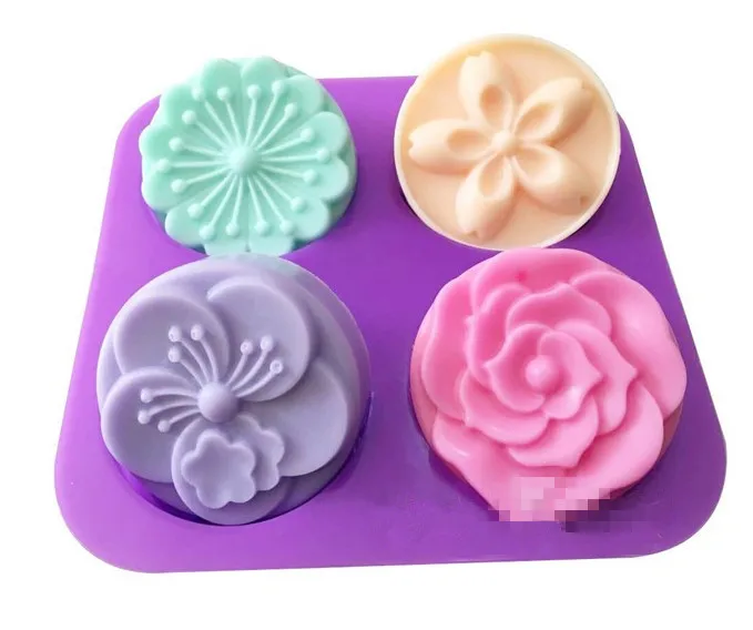 flower shaped soap mould moon cake soap silicone mold
