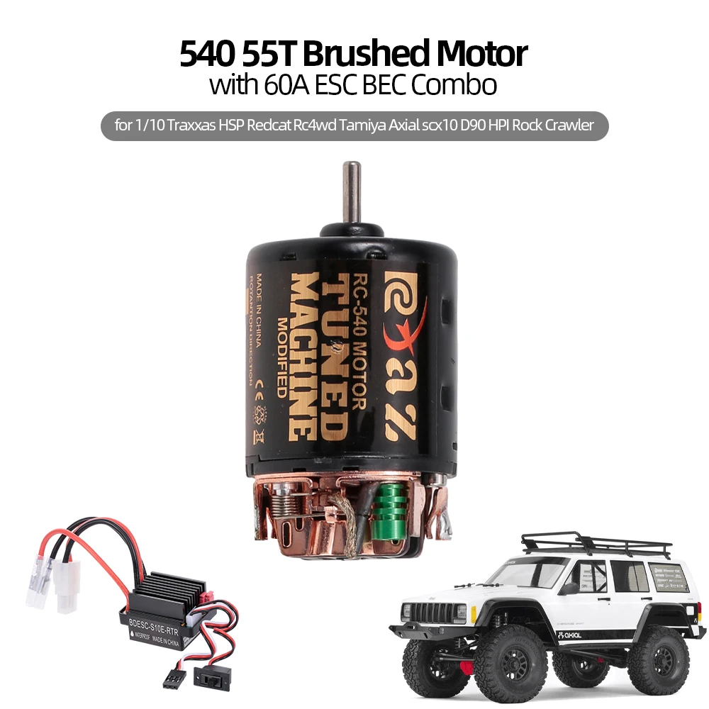60A Brushed ESC Set for HSP Redcat Rc4wd Axial Parts 2Pieces Brushed Motor