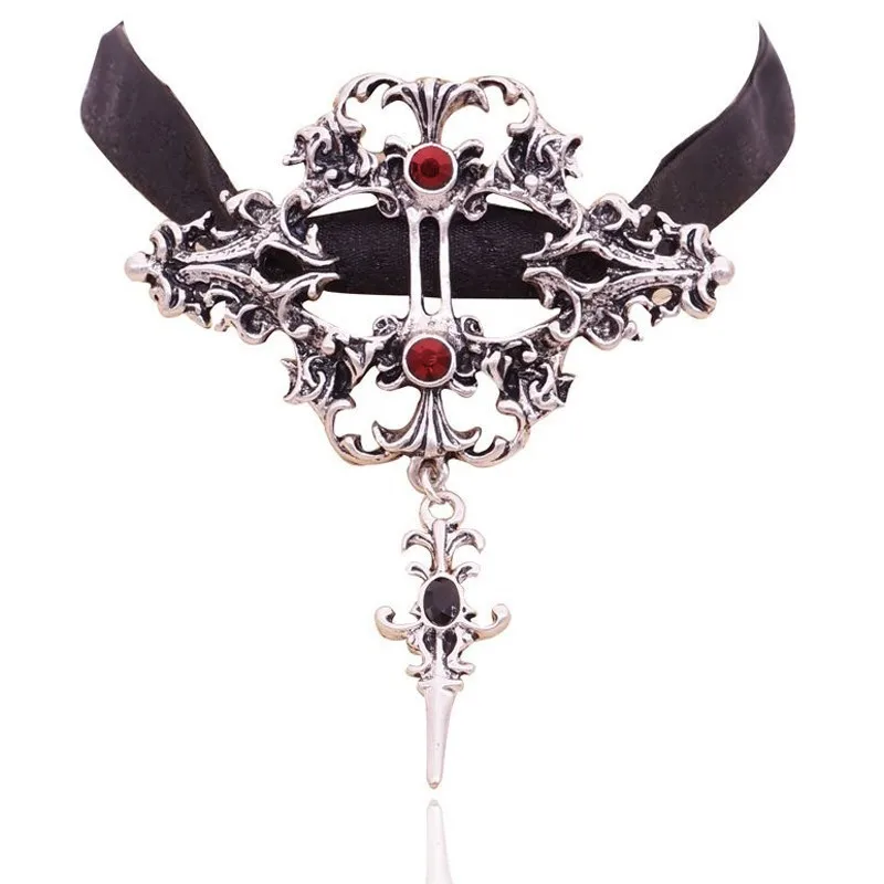 Ожерелье с кулоном вампира, женское и мужское ожерелье с крестом, готические ювелирные изделия, Дневники вампира, колье, Женские аксессуары, подарки на Хэллоуин