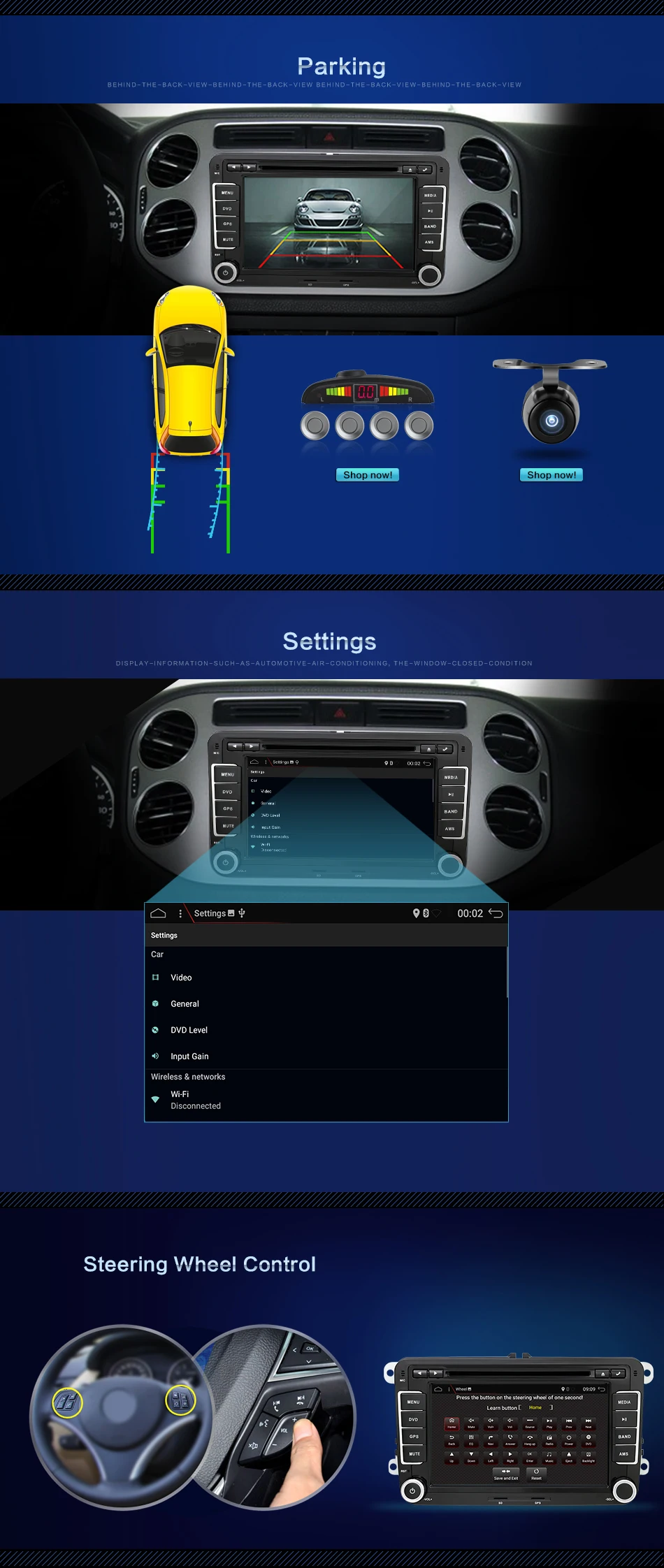 Cheap Andriod 9 2 din 7" Car DVD gps Navi for Volkswagen golf 4 golf 5 6 SEAT touran passat B6 caddy transporter t5 polo tiguan Radio 12