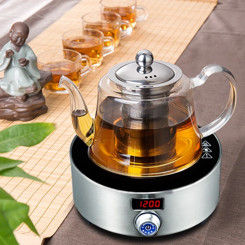 DMWD Mini Electric Cooker Nonradiative Hot Plate Stove For Hotpot Tea Pot Water Heater Boiler Milk Heating Seat 3H Setting 5