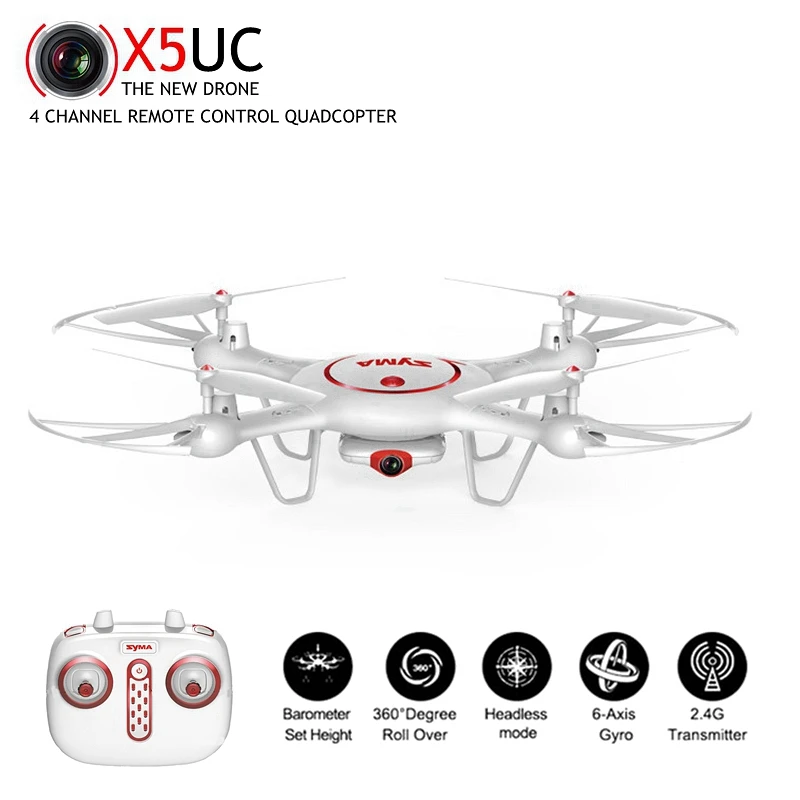 

Syma X5UC RC Quadcopter 2.4G 4CH Hover Function Headless Mode 2.0MP HD Camera X5C Upgraded New Version Drone