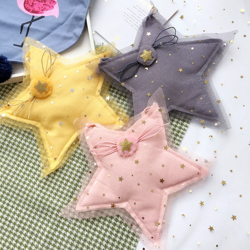 

Korea Handmade New Spring Fabric Yarn Lace Star Necklace Bag Children Girl Kids Apparel Accessories-SWCGNLB042F