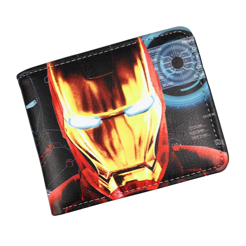 

DC Marvel Comics Iron Man Wallets The Revenge Gift Purse for Young Leather Card Holder Bags Short Wallet
