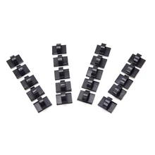 Pinces de câble noires à dos adhésif, 20 pièces/lot, pinces de câble réglables en Nylon pour voiture