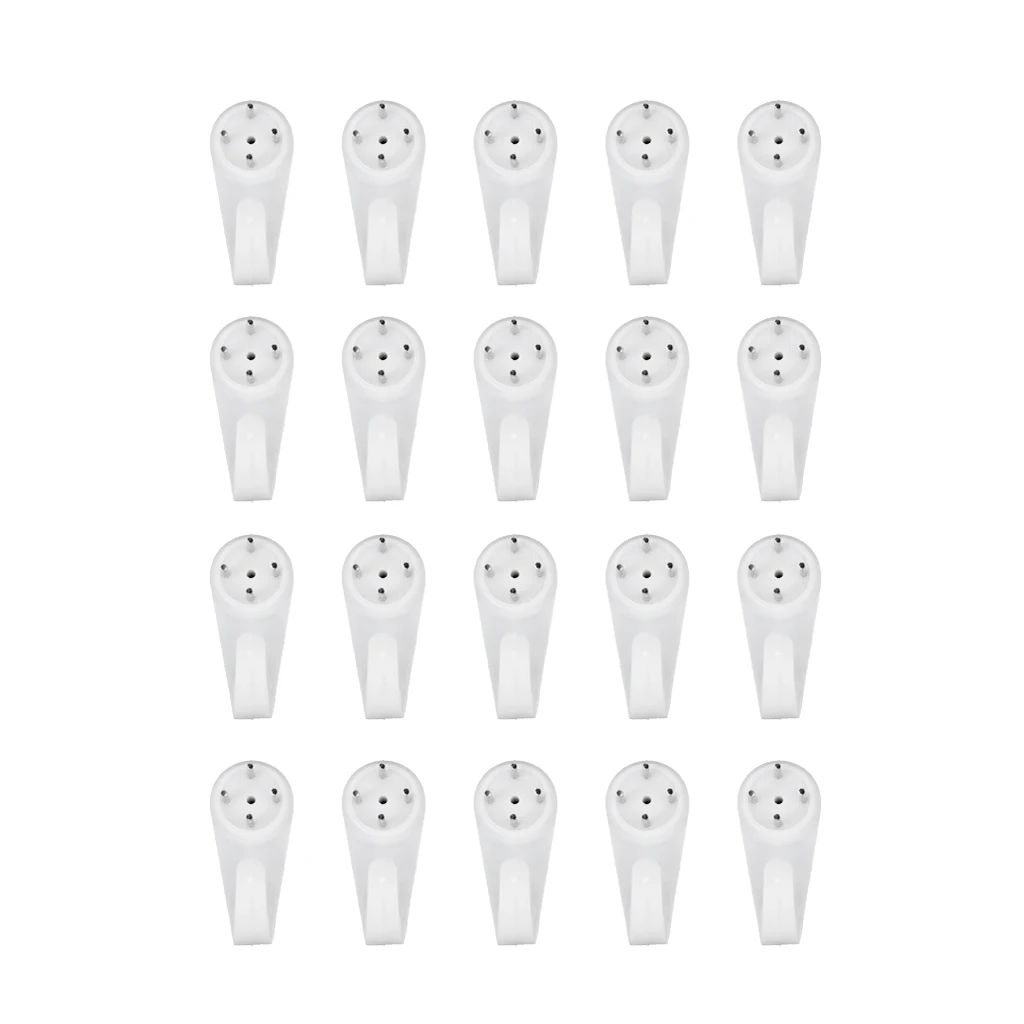 60pcs Plastic Photo Picture Frame Nail Painting Frame Mirror Clock Wall Hanging Nail Hook Hanger for Hard Wall Concrete Brick