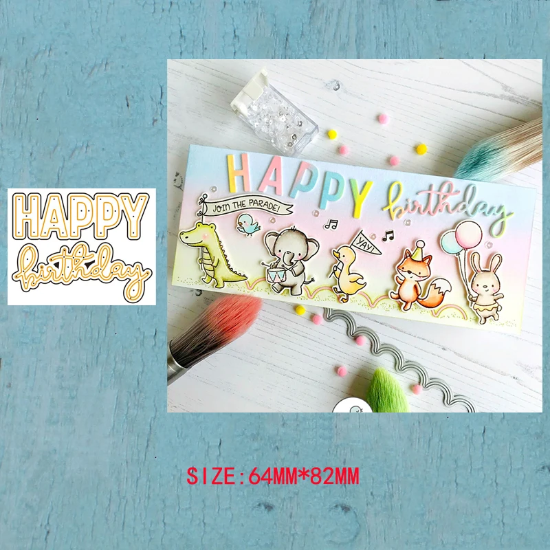

LLove CCraft Metal Cutting Dies HAPPY birthday for DIY Scrapbook Album Paper Card Decorative Craft Embossing Die NEW