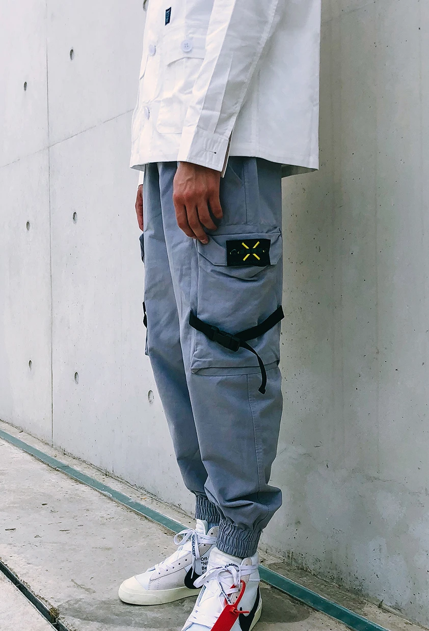 Новые винтажные брюки мужские тренировочные брюки Модные приталенные брюки уличная одежда хип-хоп брюки-карандаш эластичная талия джоггеры