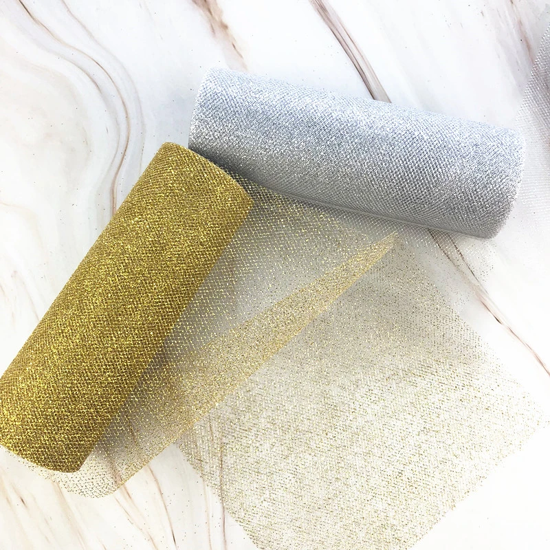 

15cm*10Y Gold Wire Organza Sheer Gauze Element Table Runner Tissue Tulle Roll Spool Craft Party Wedding Decoration 11 Colors-8z.