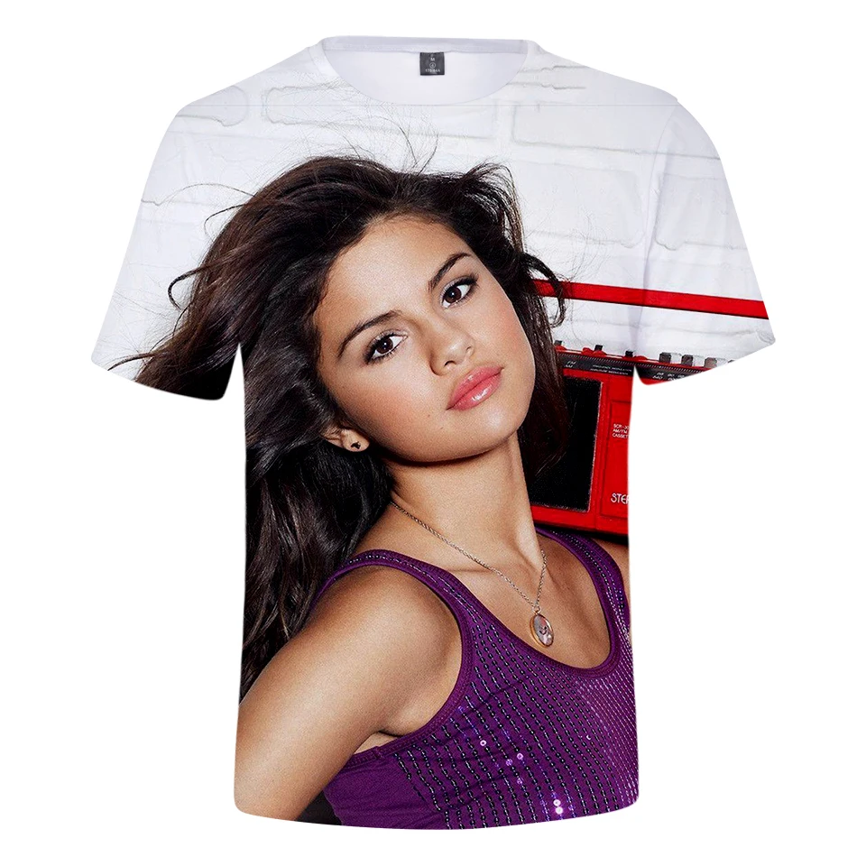 Aikooki Selena Gomez печать 3D Футболка Мужская дышащая удобная модная футболка с коротким