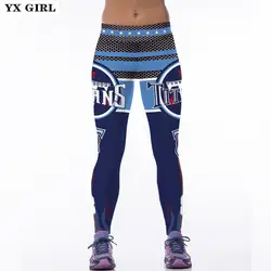 Ух девушка новый Для женщин спортивные Фитнес леггинсы Американский Стиль 3D печатных синие штаны Леггинсы Легинсы женские форма Chothing